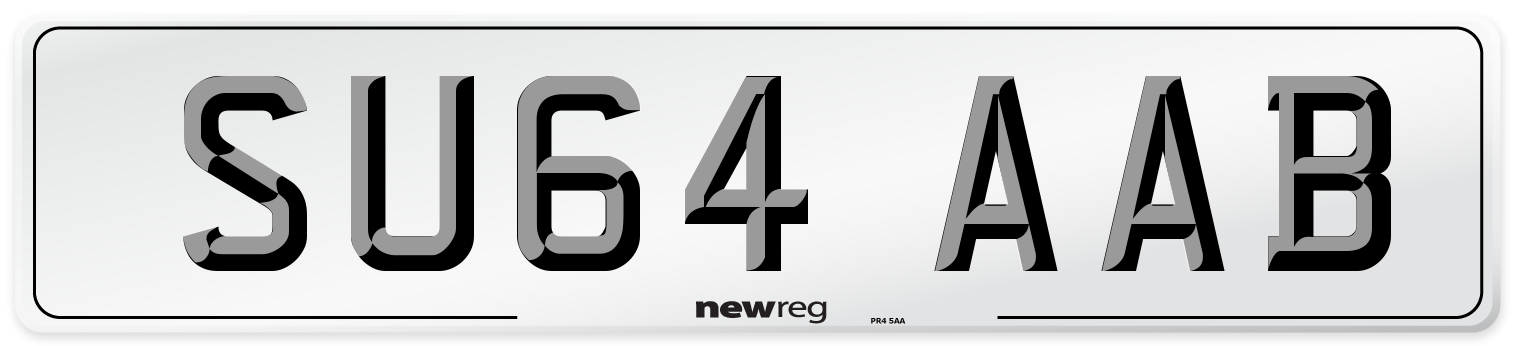 SU64 AAB Number Plate from New Reg
